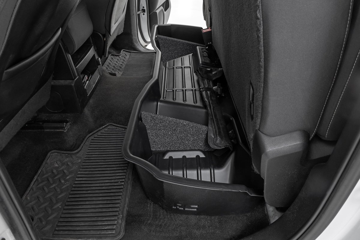 GMC Sierra 3500 HD Under Seat Storage - Rear - Rough Country - Custom-Fit - '15-'18
